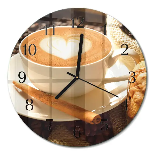 Klok glas met opdruk rond Koffiehart