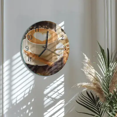 Klok glas met opdruk rond Koffiehart