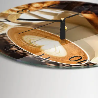 Klok glas met opdruk rond Koffiehart