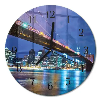 Ronde glazen wandklok Brug