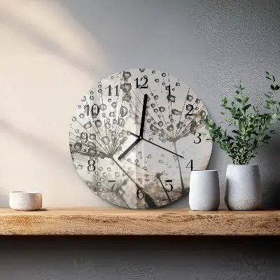 Wandklok glas decoratie rond Dauwdruppels