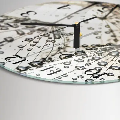 Wandklok glas decoratie rond Dauwdruppels