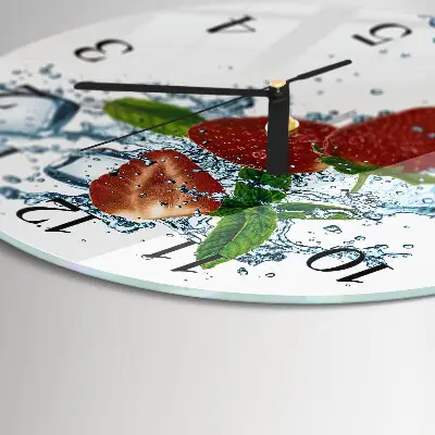 Ronde glas klok Aardbeien