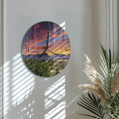 Klok glas met opdruk rond Landschap