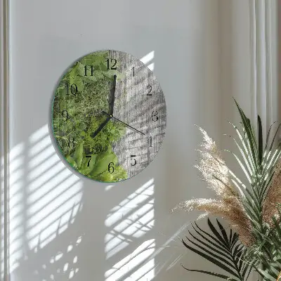 Wandklok glas decoratie rond Kruiden