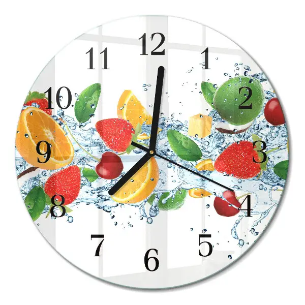 Ronde glazen klok Fruit