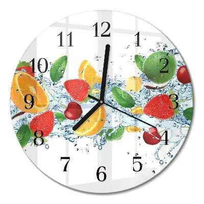 Ronde glazen klok Fruit