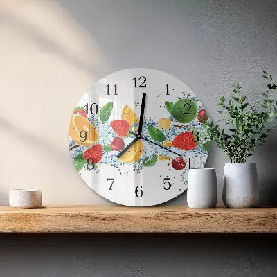 Ronde glazen klok Fruit