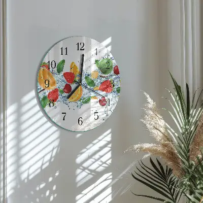 Ronde glazen klok Fruit