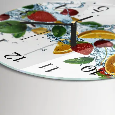 Ronde glazen klok Fruit