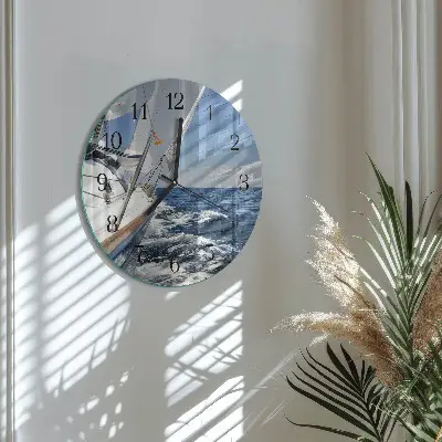 Klok glas met opdruk rond Jacht