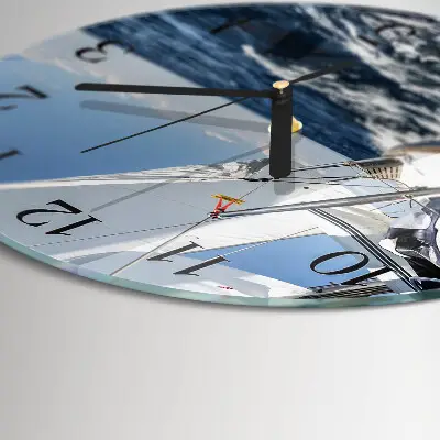 Klok glas met opdruk rond Jacht