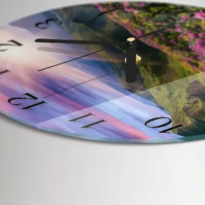 Wandklok glas decoratie rond Landschap