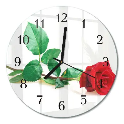 Ronde glas klok Roos