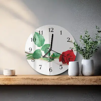 Ronde glas klok Roos
