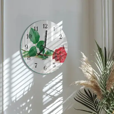 Ronde glas klok Roos