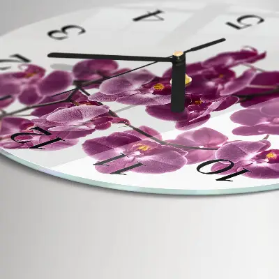 Klok glas met opdruk rond Orchidee