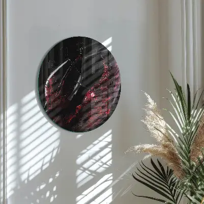 Ronde glazen wandklok Wijn
