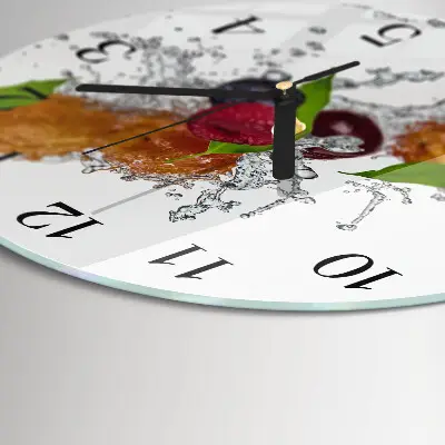 Wandklok glas decoratie rond Fruit