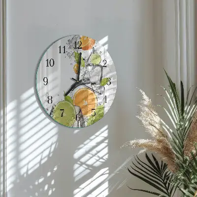 Ronde glazen klok Citrusvruchten