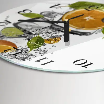 Ronde glazen klok Citrusvruchten