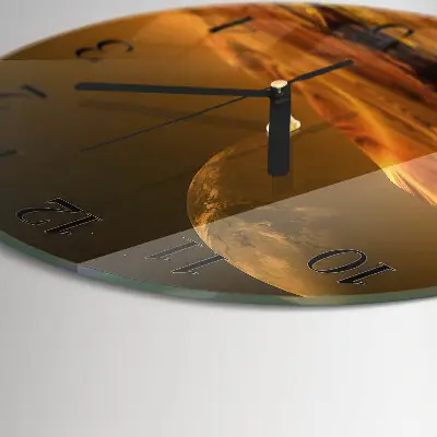 Ronde glas klok Woestijn