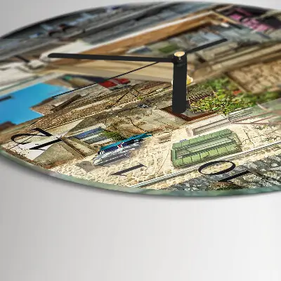 Klok glas met opdruk rond Laan