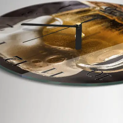 Ronde glazen wandklok Bier