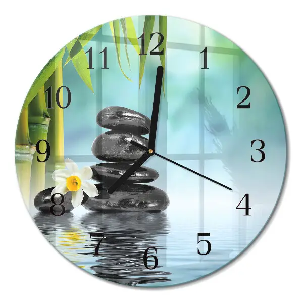 Wandklok glas decoratie rond Stenen