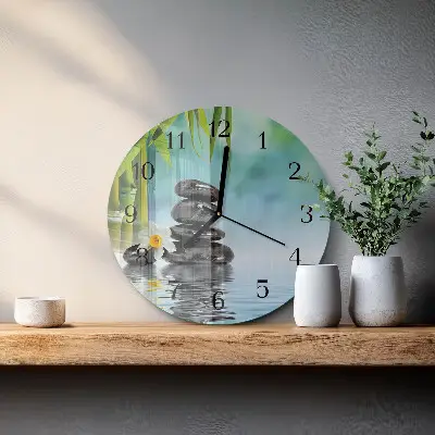 Wandklok glas decoratie rond Stenen