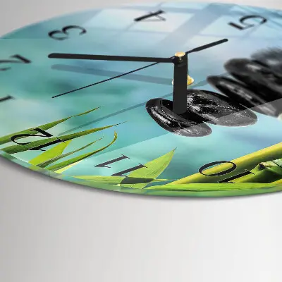 Wandklok glas decoratie rond Stenen