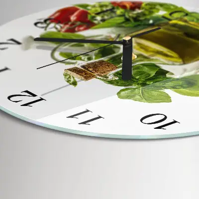 Klok glas met opdruk rond Basilicumolie