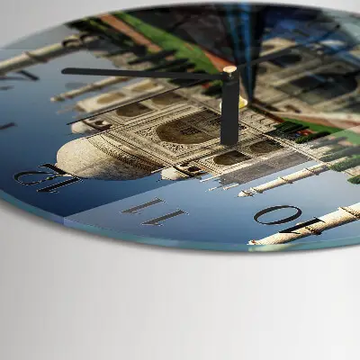 Wandklok glas decoratie rond Taj mahal