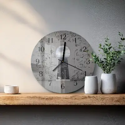 Ronde glas klok Sleutelgat