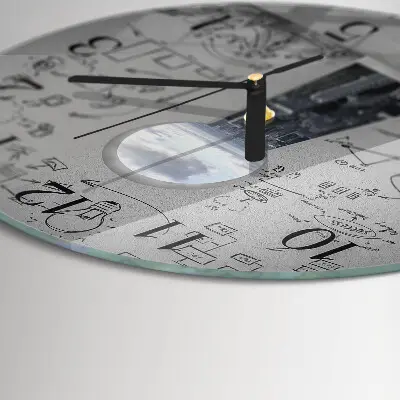 Ronde glas klok Sleutelgat