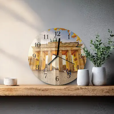 Ronde glazen wandklok Berlijn