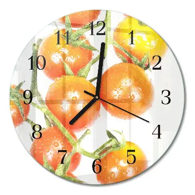 Ronde glas klok Tomaten