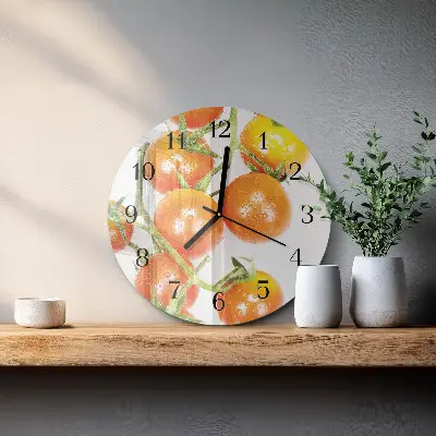 Ronde glas klok Tomaten