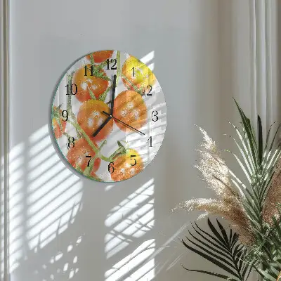 Ronde glas klok Tomaten