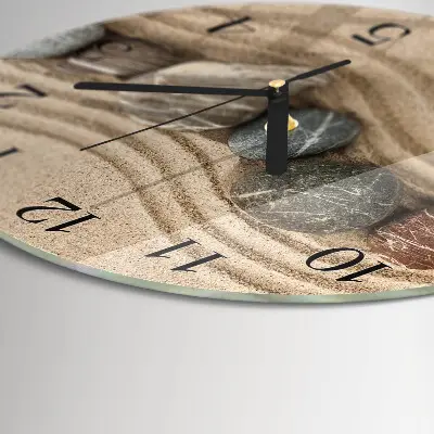 Klok glas met opdruk rond Stenen en zand