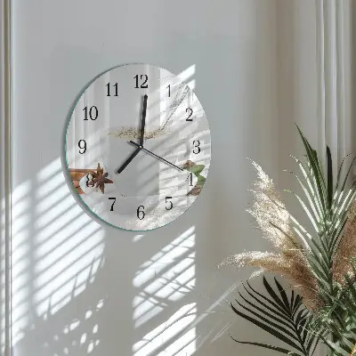 Ronde glazen wandklok Een kopje anijs