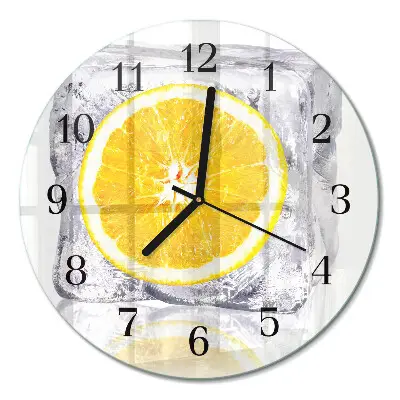 Wandklok glas decoratie rond Sinaasappelijs