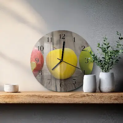 Ronde glazen klok Appels