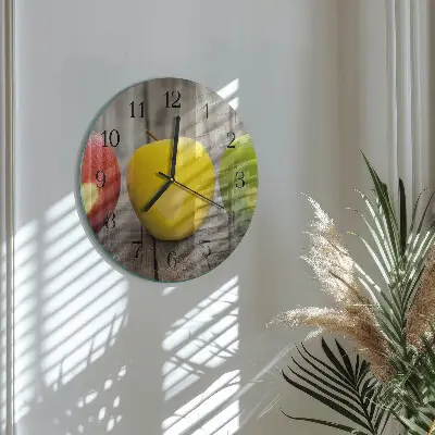 Ronde glazen klok Appels
