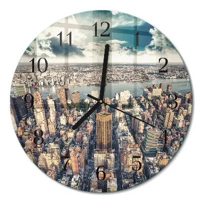 Klok glas met opdruk rond New york