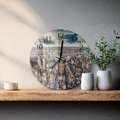 Klok glas met opdruk rond New york