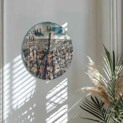 Klok glas met opdruk rond New york