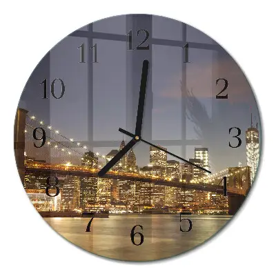 Wandklok glas decoratie rond Nachtlampje