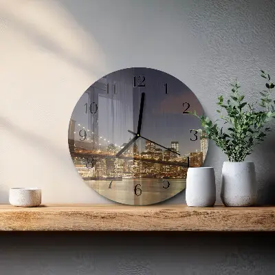 Wandklok glas decoratie rond Nachtlampje