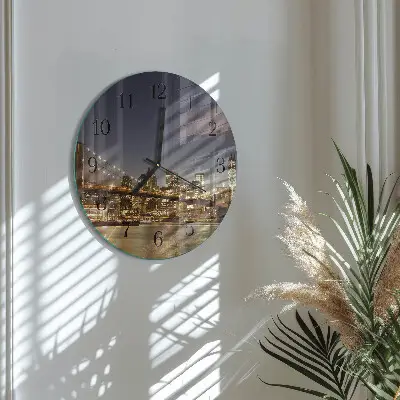 Wandklok glas decoratie rond Nachtlampje